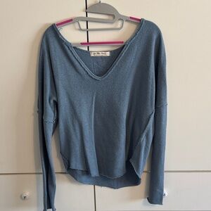 We The Free Dusty Blue Knit Top